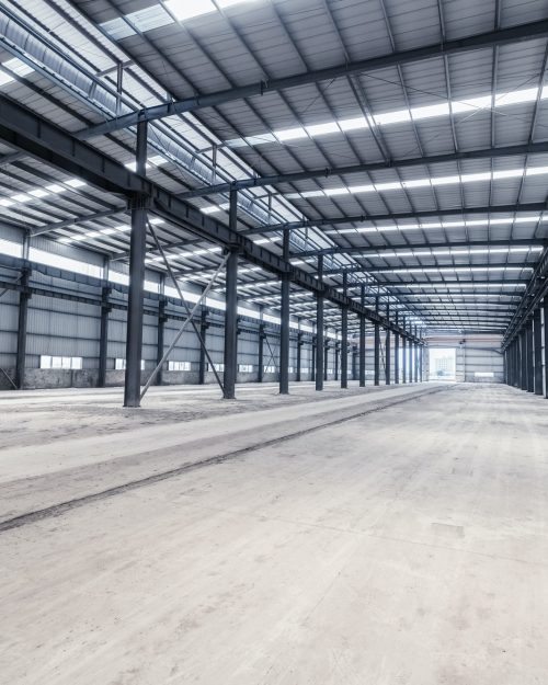 empty steel structure warehouse
